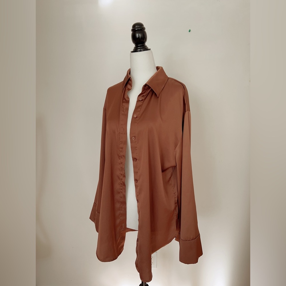 Dynamite Silk Blouse. 95% new condition. Caramel colour.